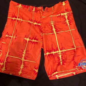 Dickies Men's Orange and Yellow Swim-briefs-shorts